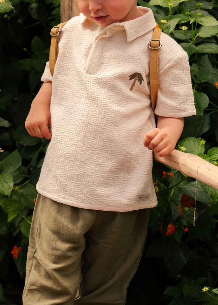 Donsje Amsterdam Wouti Shirt Palm Tree - Warm White