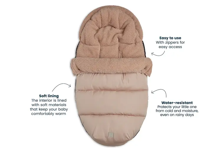 Jollein Voetenzak Buggy/Kinderwagen - Puffed Biscuit