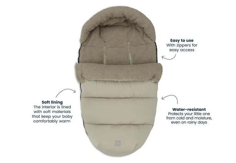 Jollein Footmuff for Buggy/Stroller - Puffed Olive Green