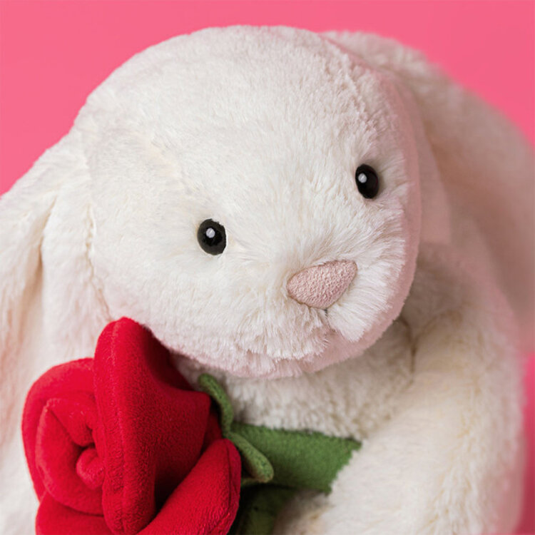 Jellycat Limited Cream Bunny with Rose