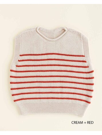 Hvid Vest Harvey - Cream/Red