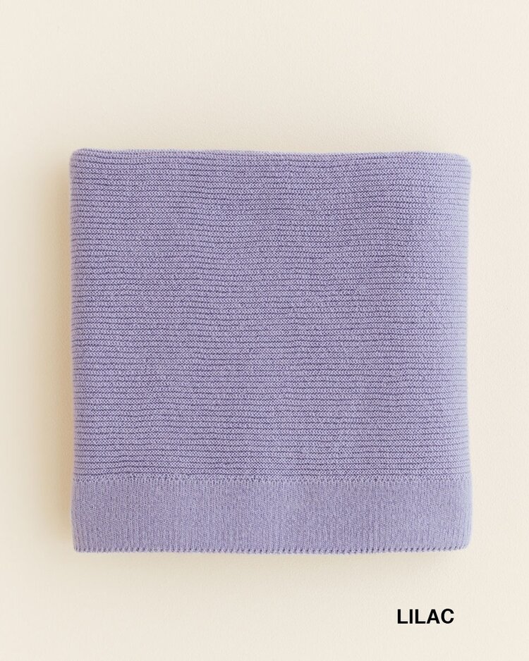 Hvid Blanket Gust - Lilac