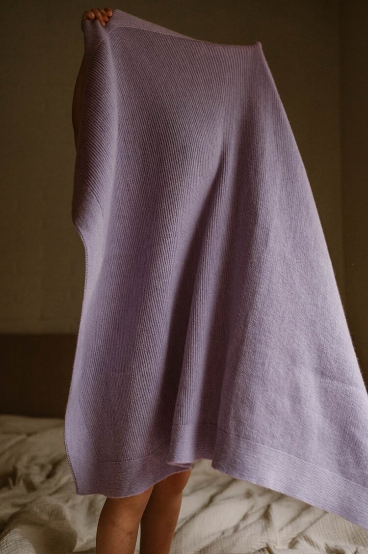 Hvid Blanket Gust - Lilac