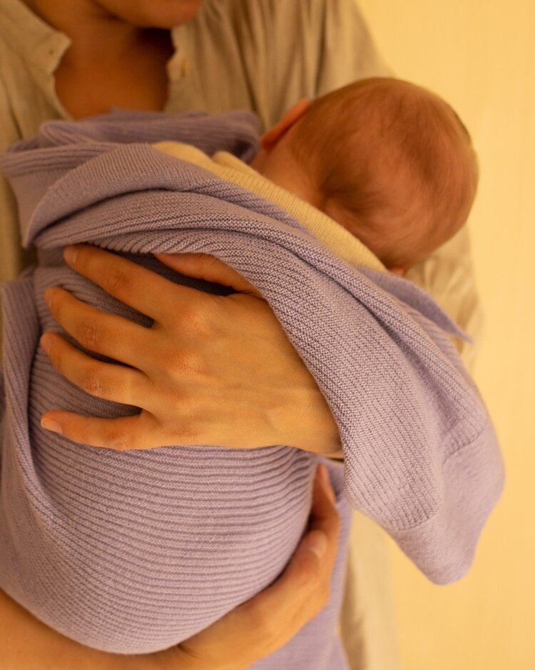 Hvid Blanket Gust - Lilac