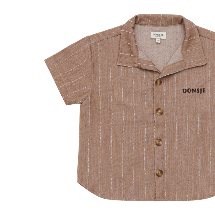 Donsje Amsterdam Lucian Shirt - Milk Chocolate Striped