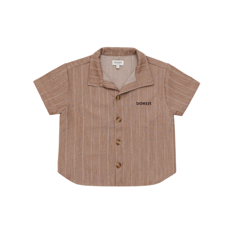 Donsje Amsterdam Lucian Shirt - Milk Chocolate Striped