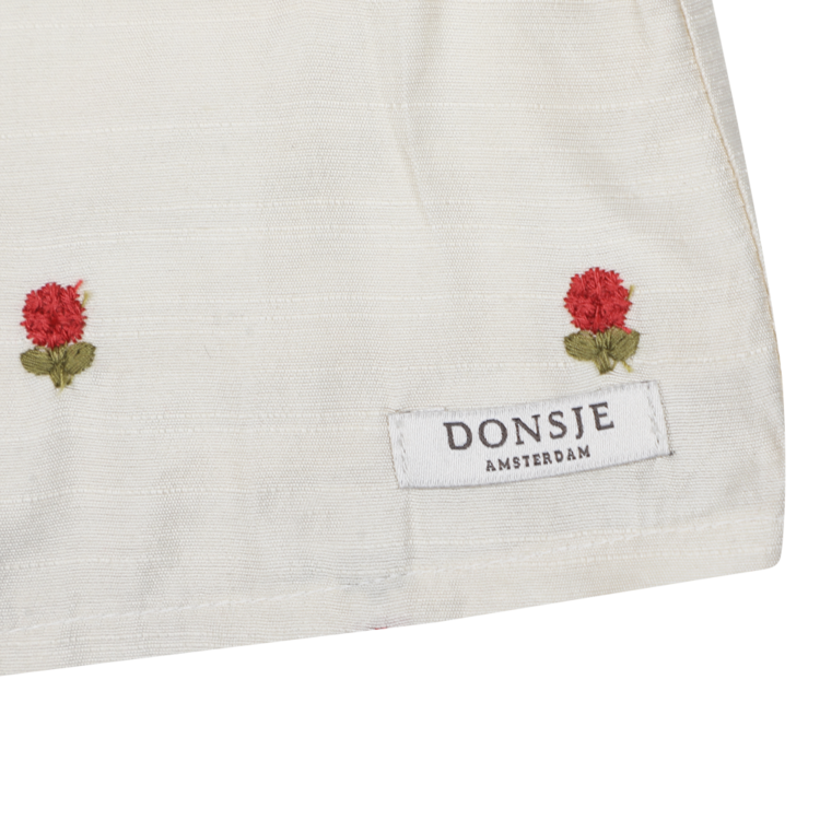 Donsje Amsterdam Eliora Blouse Red Roses - Soft Sand