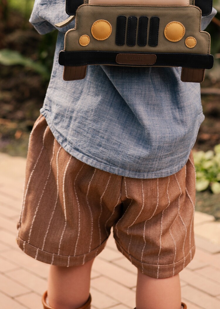 Donsje Amsterdam Dantien Shorts - Milk Chocolate Striped