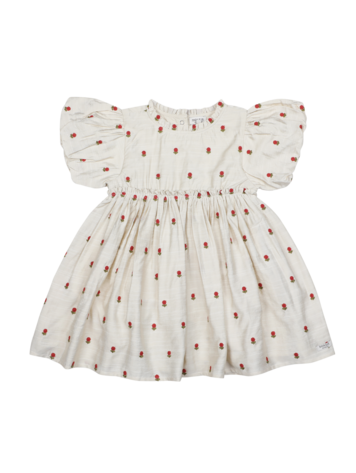 Donsje Amsterdam Camilla Dress Red Roses - Soft Sand