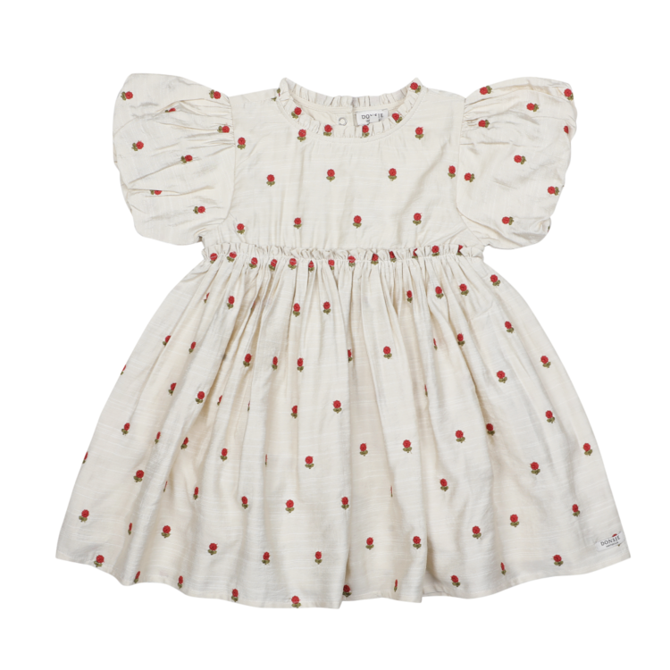 Donsje Amsterdam Camilla Dress Red Roses - Soft Sand