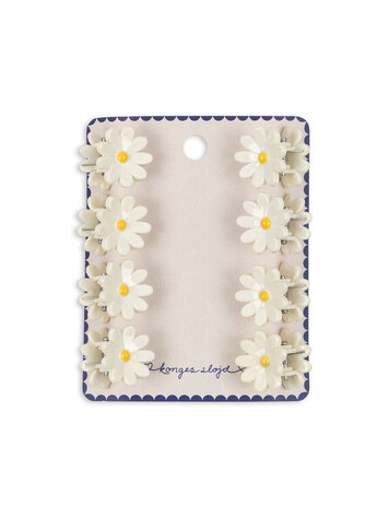 Konges Sløjd 8 Pack Daisy Mini Haarclips - Antique White