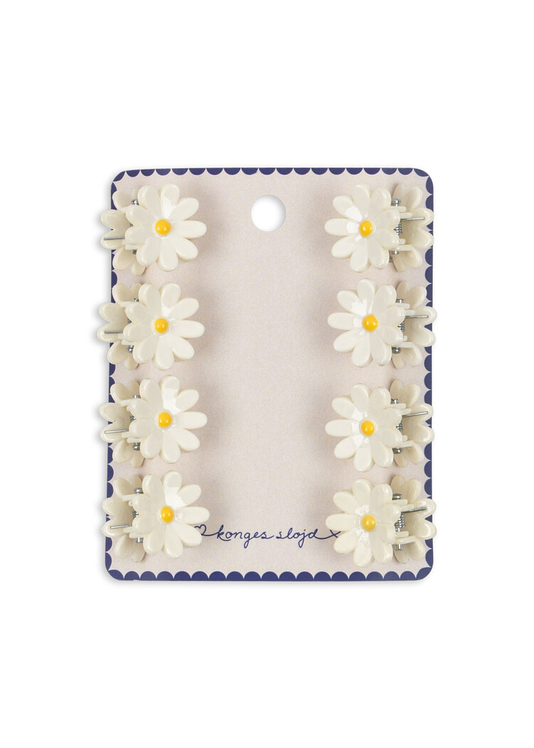 Konges Sløjd 8 Pack Daisy Mini Hair Claw - Antique White
