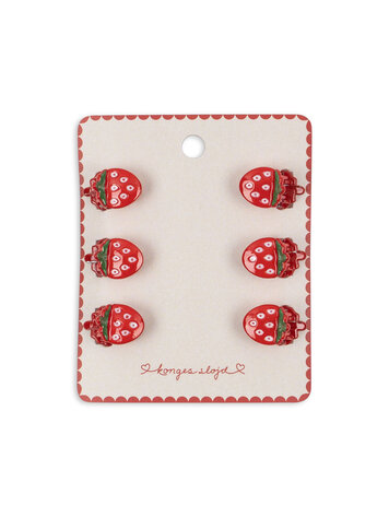 Konges Sløjd 6 Pack Mini Fraise Hair Claws - Strawberry