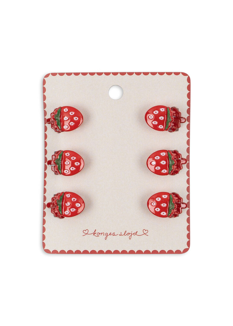 Konges Sløjd 6 Pack Mini Fraise Hair Claws - Strawberry