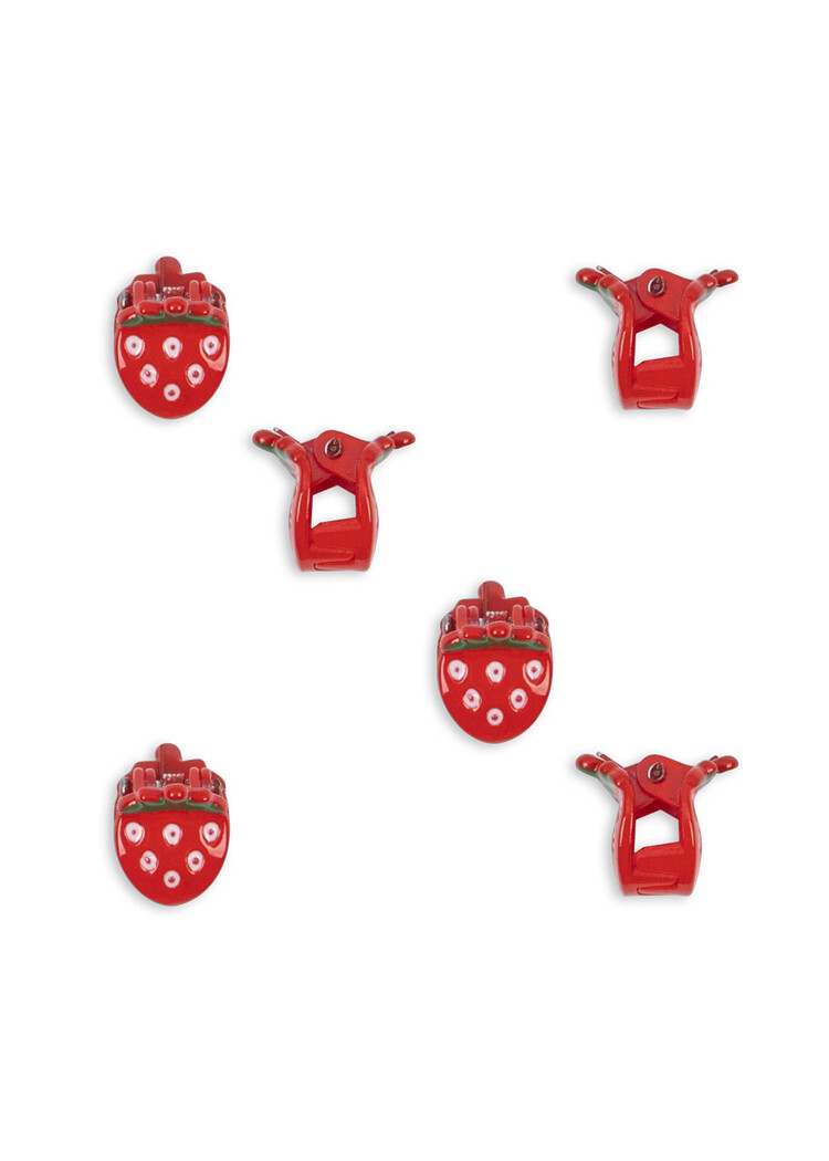 Konges Sløjd 6 Pack Mini Fraise Hair Claws - Strawberry