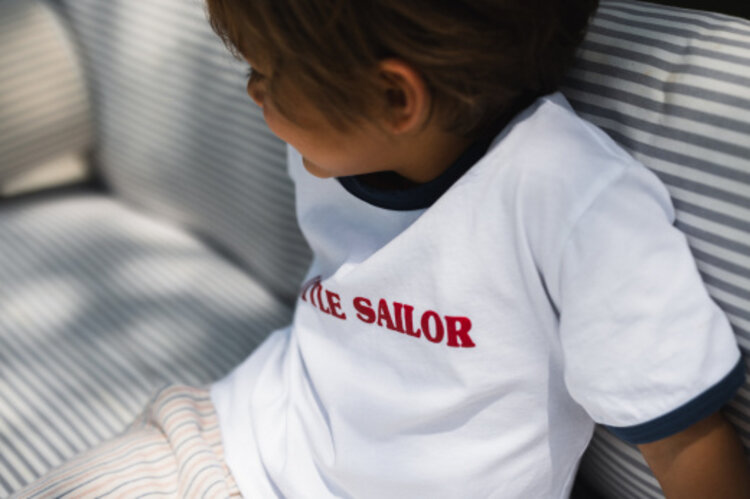 Babe & Tess Sailor T-shirt - Bianco Blue Royal
