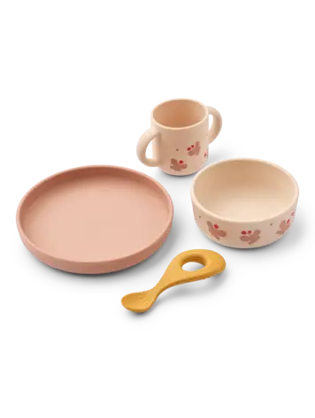 Liewood Vivi Printed Tableware Set - Butterfly/Apple blossom