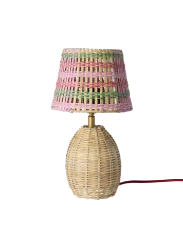 Rotan Lamp Nature - Pink