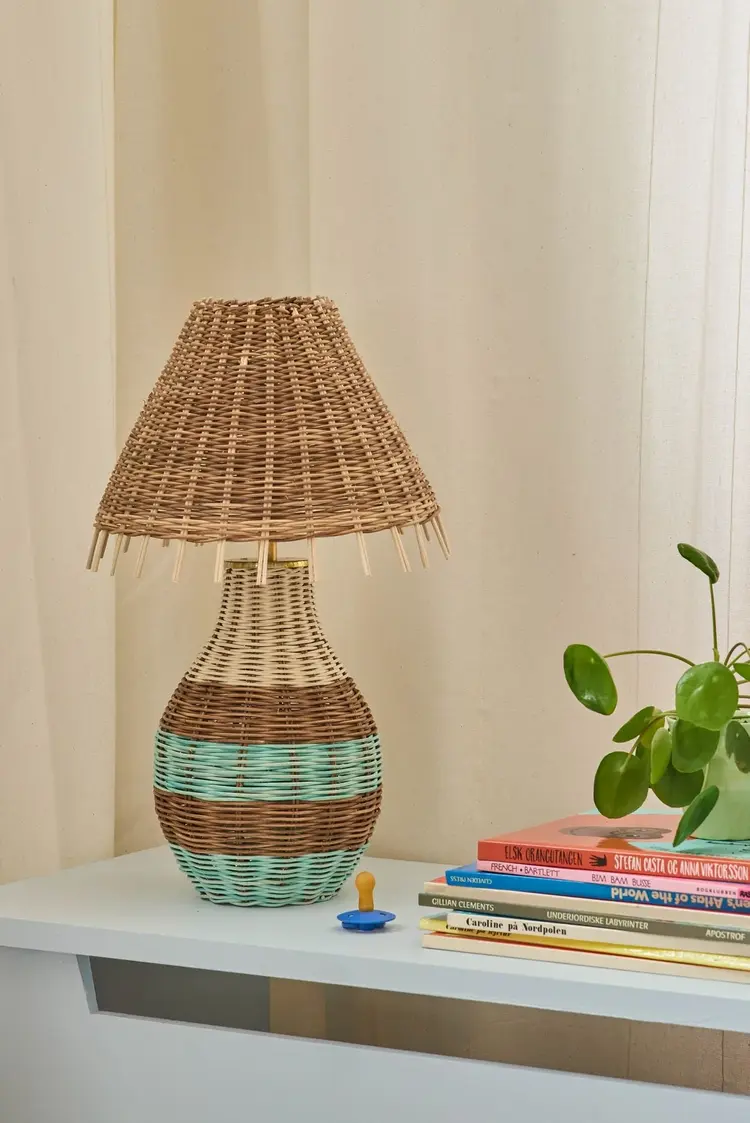 Rice Tall Nature Rattan Table Lamp - Brown