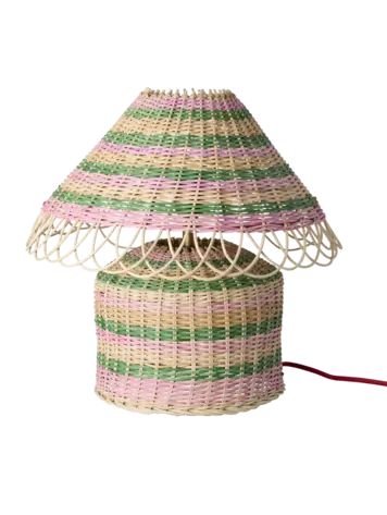 Low Nature Rattan Table Lamp - Pink