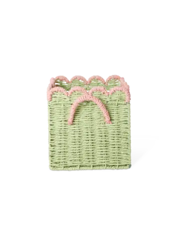 Rice Foldable Storage Basket - Green