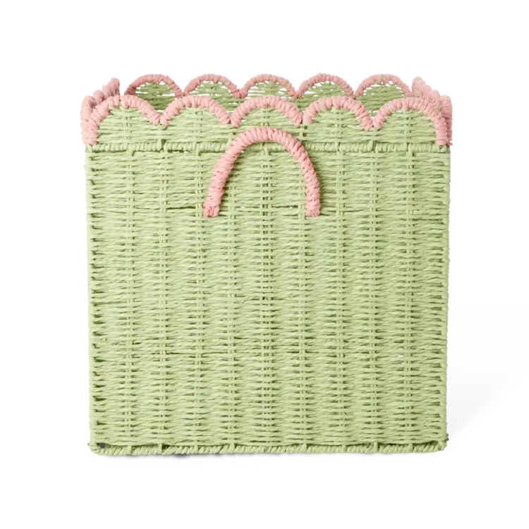 Rice Foldable Storage Basket - Green