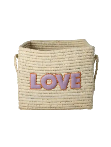 Rice Square Raffia Basket - Nature