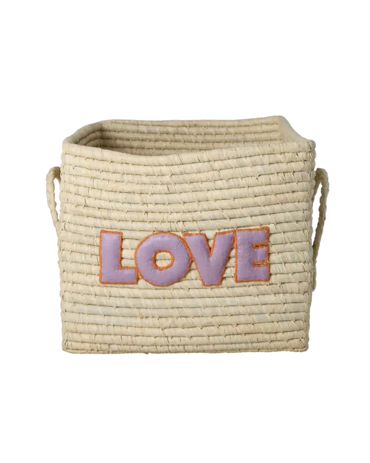 Rice Square Raffia Basket - Nature