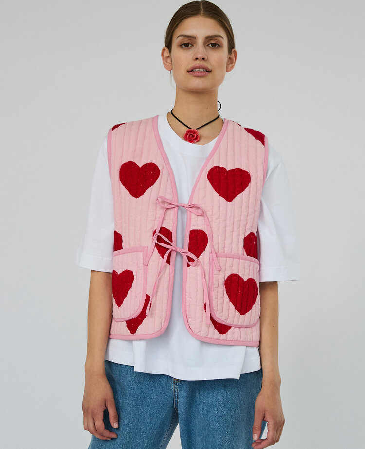 Sissel Edelbo Honey Mini Quilted Suzani Vest - Red Heart