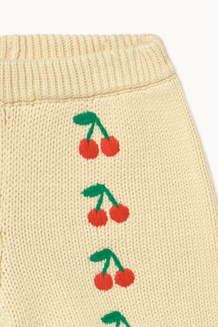 Tiny Cottons Mini Cherries Knitted Shorts - Yellow