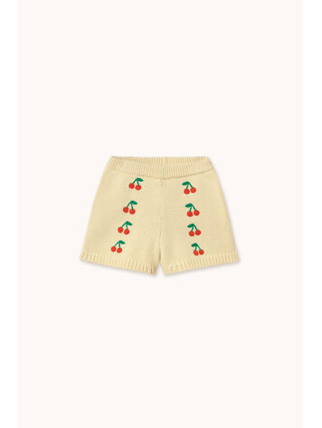 Tiny Cottons Mini Cherries Knitted Shorts - Yellow