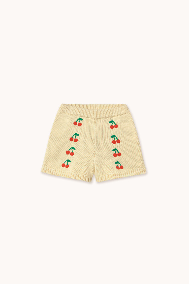 Tiny Cottons Mini Cherries Knitted Shorts - Yellow
