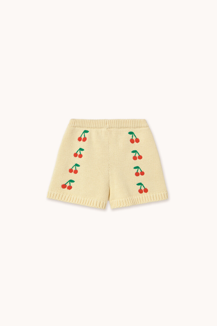Tiny Cottons Mini Cherries Knitted Shorts - Yellow