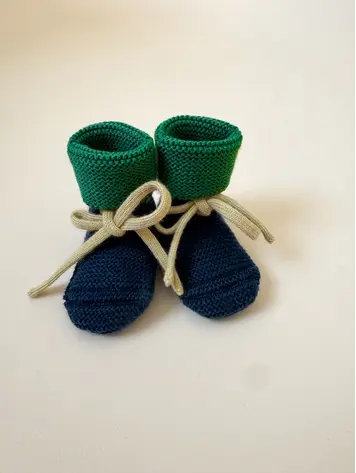 Hvid Booties - Blue/Grass