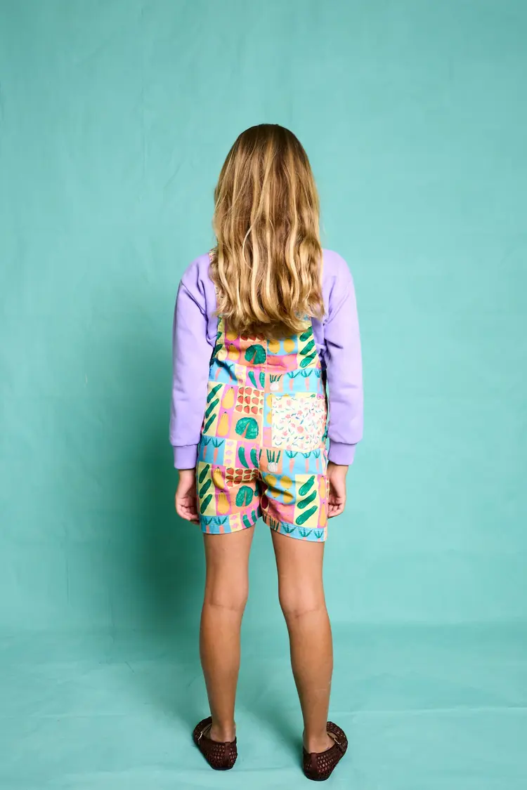 Favorite People Focaccia Shorts Overall - Lilac