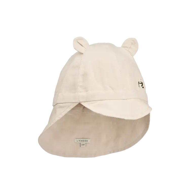 Liewood Gorm Linen Sun Hat With Ears - Panda/Sandy