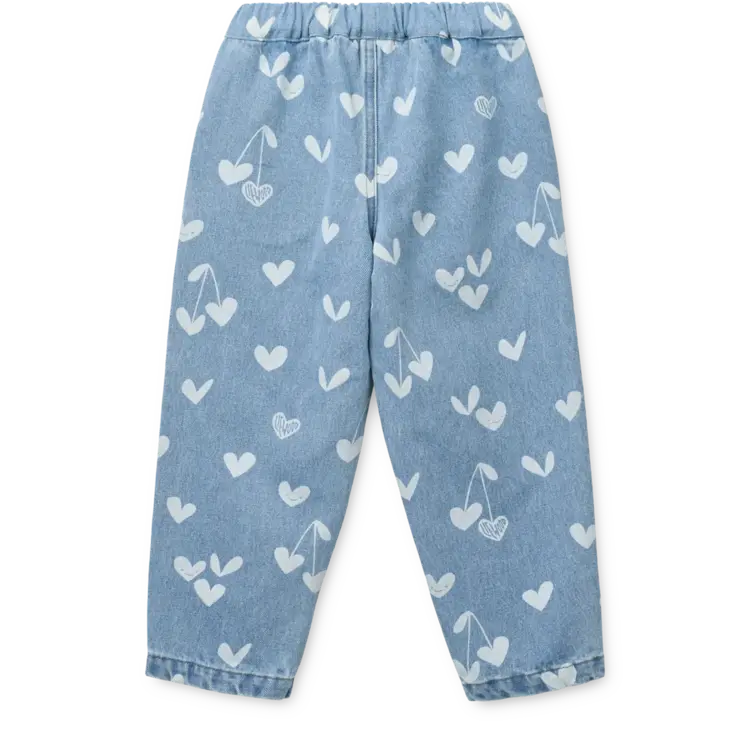 Liewood Borris Printed Denim Pants - Sweethearts/Light Blue Denim