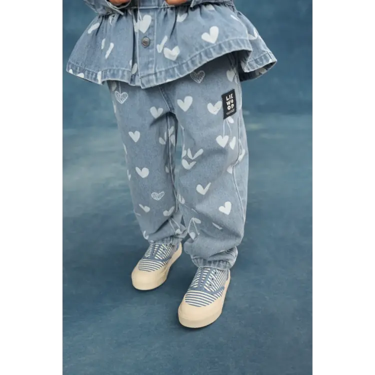 Liewood Borris Printed Denim Pants - Sweethearts/Light Blue Denim