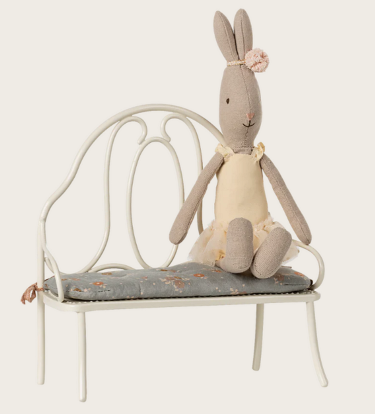 Maileg Vintage bench, Miniature - Off white