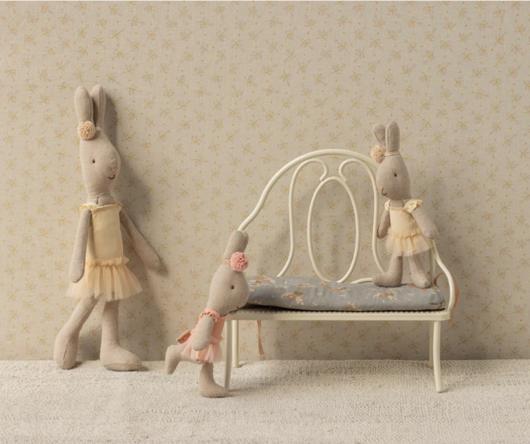 Maileg Vintage bench, Miniature - Off white