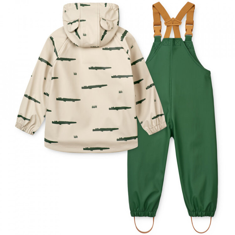 Liewood Melodi Printed Rainwear Set - Crocodile/Sandy