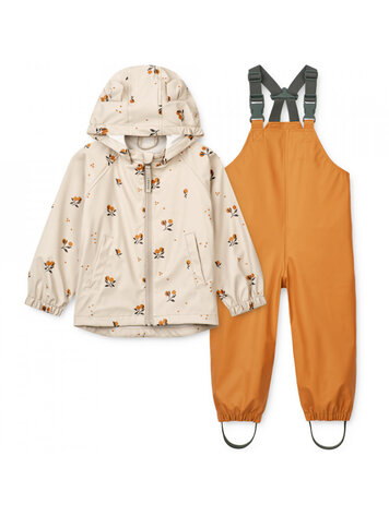 Liewood Melodi Printed Rainwear Set - Peach/Sandy