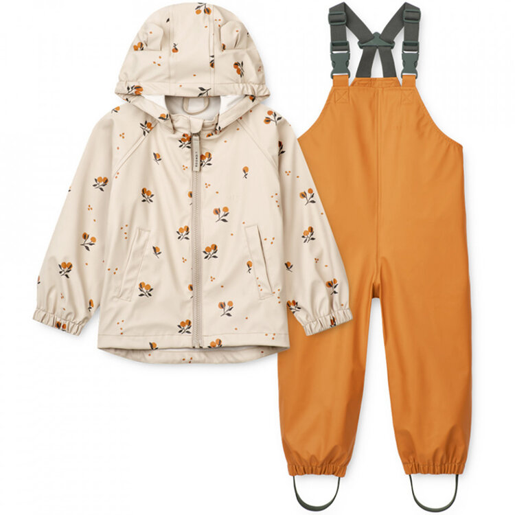 Liewood Melodi Printed Rainwear Set - Peach/Sandy