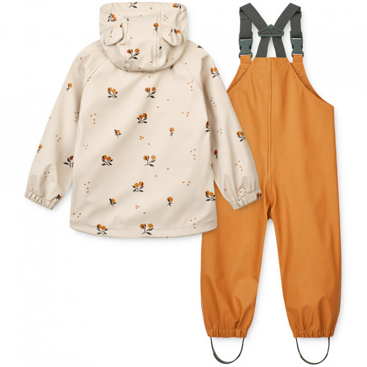 Liewood Melodi Printed Rainwear Set - Peach/Sandy