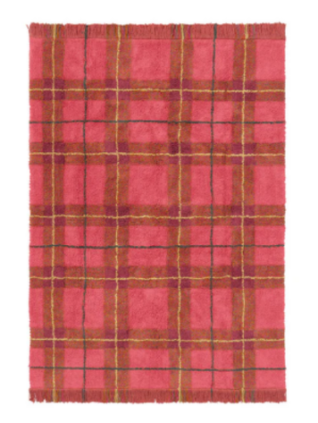 Lorena Canals Washable Rug Tartan - Vintage Red