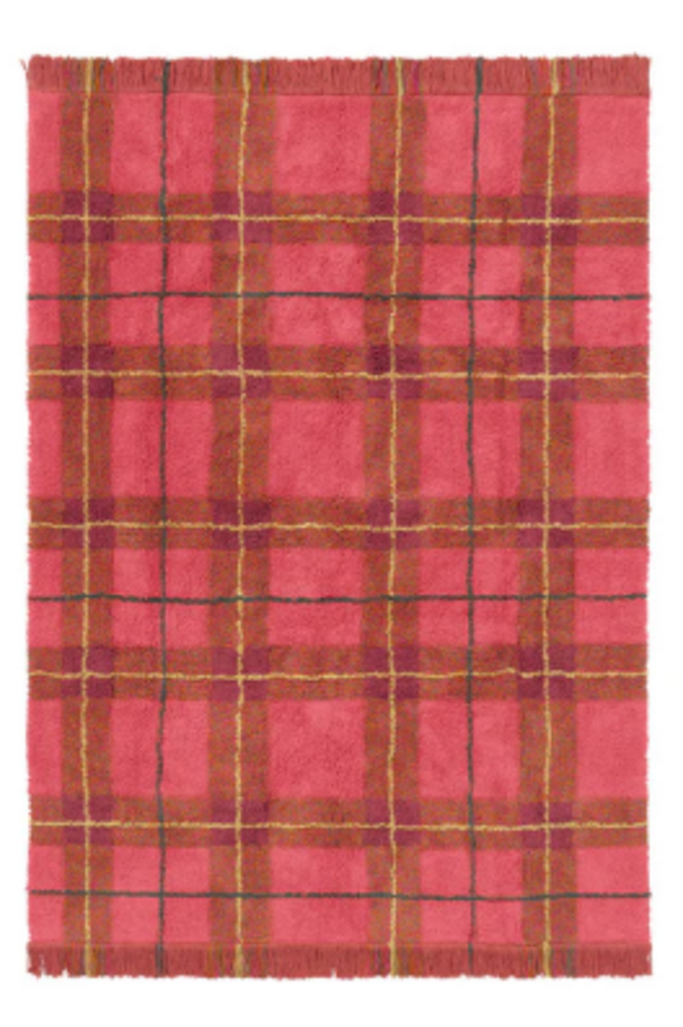 Lorena Canals Washable Rug Tartan - Vintage Red