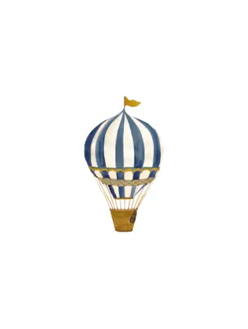 Muursticker - Retro Air Balloon Small - Blue
