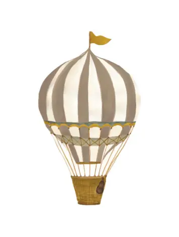 Muursticker - Retro Air Balloon Large - Brown