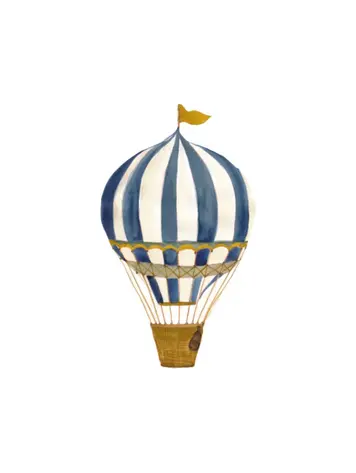 Muursticker - Retro Air Balloon Large - Blue