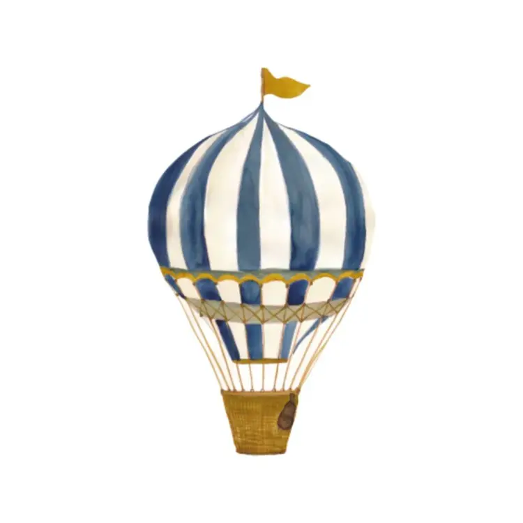Wallsticker - Retro Air Balloon Large - Blue